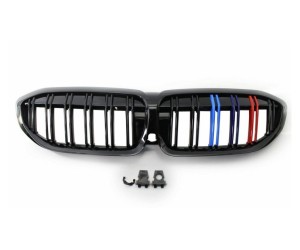 Maska BMW 3 G20/G21 (2019-2022) černá lesklá, trikolora