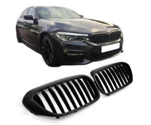 Maska BMW 5 G30/G31 (2017-2020) – černá matná, single žebrování