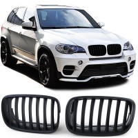 Maska BMW X5 E70 / X6 E71 – černá matná, single žebrování