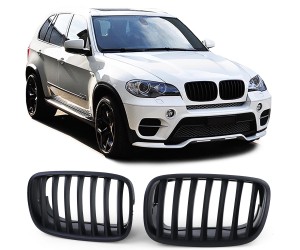 Maska BMW X5 E70 / X6 E71 – černá matná, single žebrování