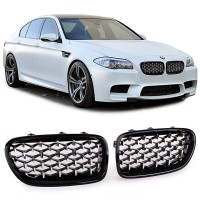 Maska BMW 5 F10/F11 – černá s chromem, vzhled exclusiv