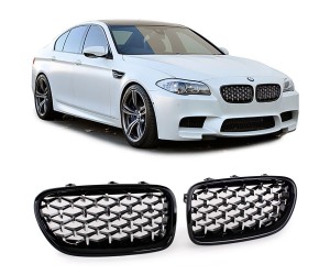 Maska BMW 5 F10/F11 – černá s chromem, vzhled exclusiv