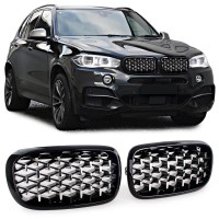 Maska BMW X5 F15 / X6 F16 – černá s chromem, vzhled Exclusiv