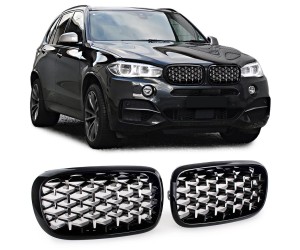 Maska BMW X5 F15 / X6 F16 – černá s chromem, vzhled Exclusiv