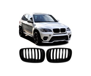 Maska BMW X5 E70 / X6 E71 – černá lesklá, single žebrování