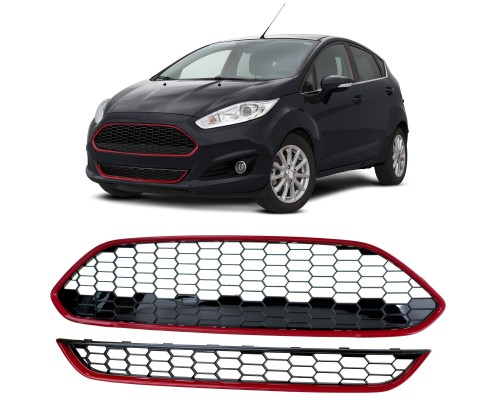 Maska Ford Fiesta (2013-2017) - černá s červeným rámečkem