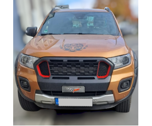 Maska Ford Ranger T8 Wildtrak (2019–2022) černá s červenými rámečky