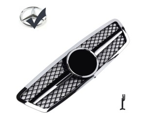 Maska Mercedes Benz C W203/S203 chrom s černou mřížkou