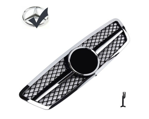 Maska Mercedes Benz C W203/S203 chrom s černou mřížkou