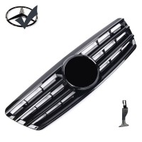 Maska Mercedes Benz C W203/S203 černá lesklá (lamely) + černý znak