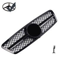 Maska Mercedes Benz C W203/S203 černá lesklá (mřížka) + černý znak
