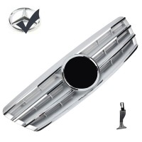 Maska Mercedes Benz C W203/S203 stříbrná s chromem (lamely)