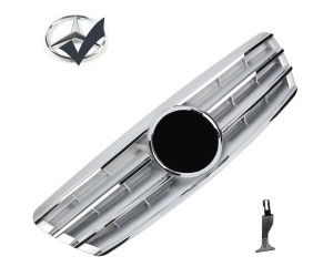 Maska Mercedes Benz C W203/S203 stříbrná s chromem (lamely)