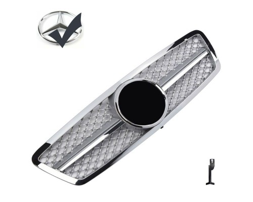Maska Mercedes Benz C W203/S203 stříbrná s chromem (mřížka)