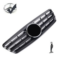 Maska Mercedes Benz C W203/S203 černá matná (lamely) + chrom znak