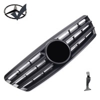 Maska Mercedes Benz C W203/S203 černá matná (lamely) + černý znak