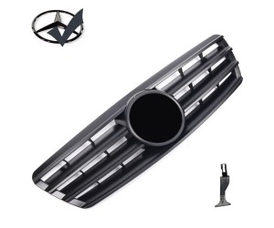 Maska Mercedes Benz C W203/S203 černá matná (lamely) + černý znak