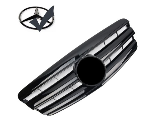 Maska Mercedes Benz S W221 (2005-2009) černá lesklá + černý znak