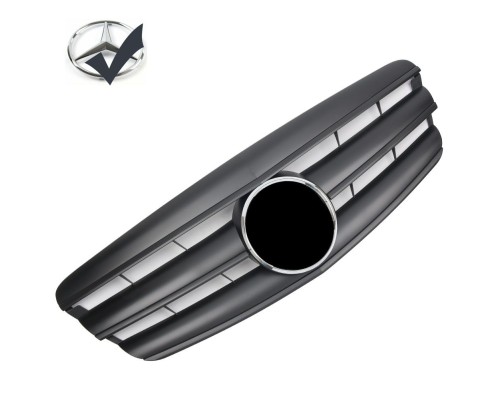 Maska Mercedes Benz S W221 (2005-2009) černá matná + chrom znak