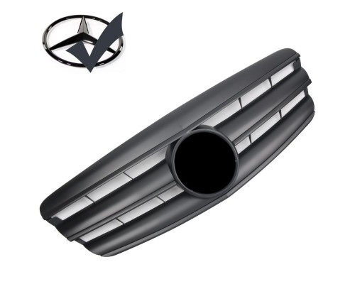 Maska Mercedes Benz S W221 (2005-2009) černá matná + černý znak