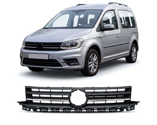 Maska Volkswagen Caddy (2015-2020) - černá lesklá, chrom lišta