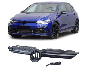 Maska Volkswagen Golf 8 - chrom lišta (LED svícení)