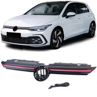 Maska Volkswagen Golf 8 - červená lišta (LED svícení)