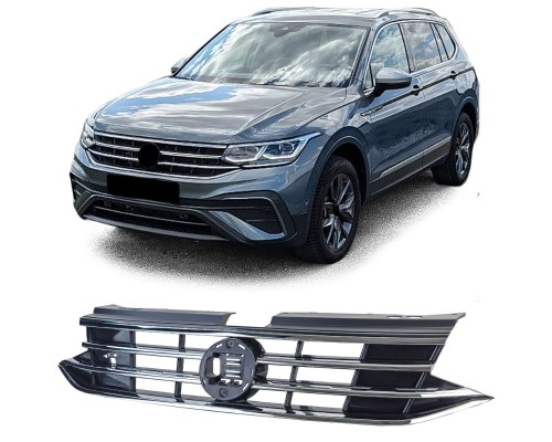 Maska Volkswagen Tiguan 2 (2020-2023) - černá s chrom lištami