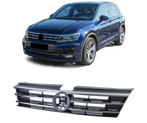 Maska Volkswagen Tiguan 2 (2016-2020) - černá s chrom lištami