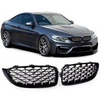 Maska BMW 4 F32/F33/F36/F82/F83 – černá s chromem, vzhled exclusiv