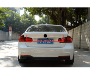 Nerezová lišta na hranu zadních dveří kufru BMW 3 F30