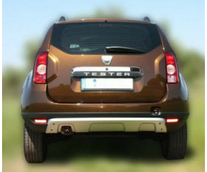 Nerezová lišta nad SPZ Dacia Duster 1 (předfacelift)