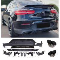 Zadní difuzor Mercedes Benz GLC coupe (C253) - hranaté černé koncovky