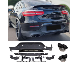 Zadní difuzor Mercedes Benz GLC coupe (C253) - hranaté černé koncovky