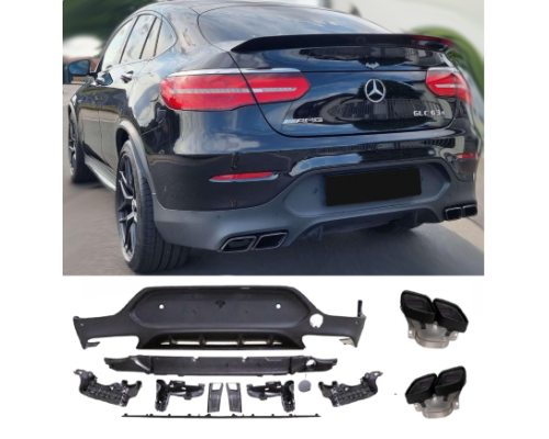 Zadní difuzor Mercedes Benz GLC coupe (C253) - hranaté černé koncovky