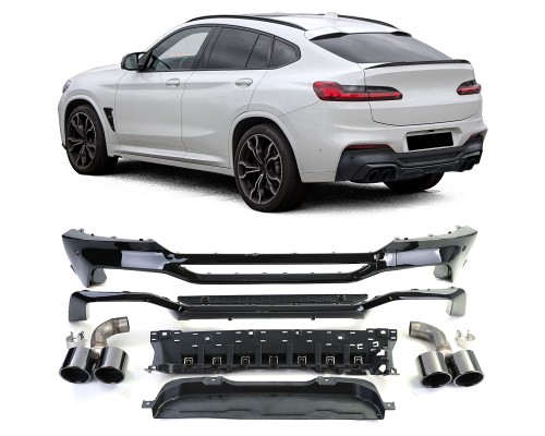 Zadní difuzor BMW X4 G02 - černé koncovky