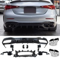 Zadní difuzor Mercedes Benz C W206/S206 (hranaté koncovky-chromové)