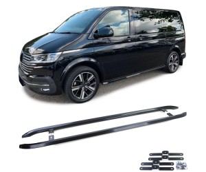 Boční nášlapy Volkswagen Transporter T5/T6/T6.1 krátké - černé (hranaté)