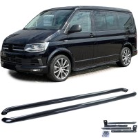 Boční nášlapy Volkswagen Transporter T5/T6/T6.1 krátké - černé (kulaté)