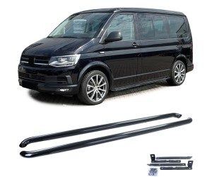 Boční nášlapy Volkswagen Transporter T5/T6/T6.1 krátké - černé (kulaté)