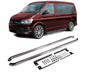 Boční nášlapy Volkswagen Transporter T5/T6/T6.1 dlouhé - stříbrné