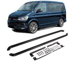 Boční nášlapy Volkswagen Transporter T5/T6/T6.1 dlouhé - černé