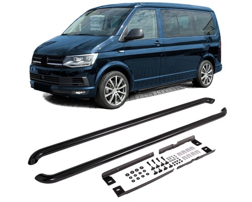 Boční nášlapy Volkswagen Transporter T5/T6/T6.1 dlouhé - černé