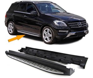 Boční nášlapy Mercedes Benz ML (W166) / GLE (W166) stříbrné