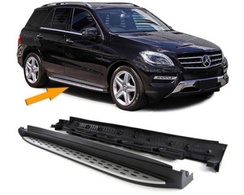 Boční nášlapy Mercedes Benz ML (W166) / GLE (W166) stříbrné