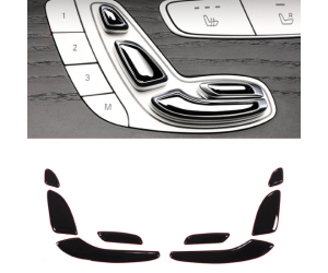 Krytky tlačítek nastavení sedadla Mercedes Benz E W213/S213 (2017-2020) černé