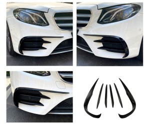 Spoilery do předního nárazníku Mercedes Benz E (W213) černé lesklé (6 ks)