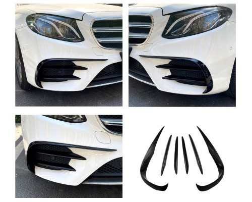 Spoilery do předního nárazníku Mercedes Benz E (W213) černé lesklé (6 ks)