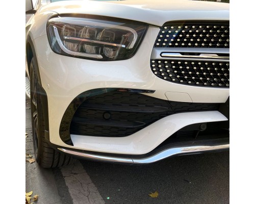 Spoilery do předního nárazníku Mercedes Benz GLC (C253/X253 facelift) – černé lesklé