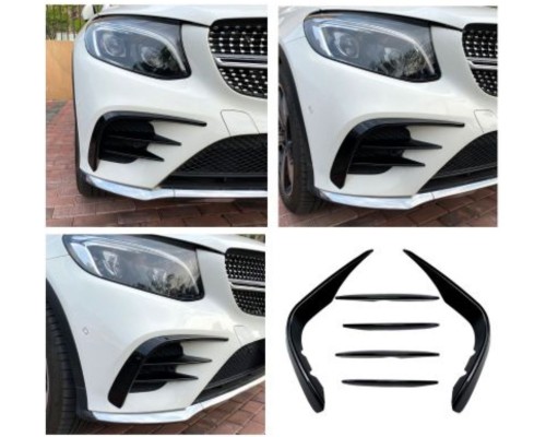 Spoilery do předního nárazníku Mercedes Benz GLC (C253/X253) – černé lesklé (6 ks)